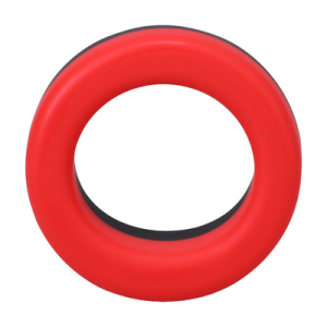Cockring en silicone THE BIG O 32 mm Noir-Rouge de Rock Solid