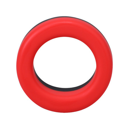 Cockring en silicone THE BIG O 32 mm Noir-Rouge de Rock Solid