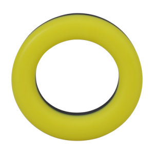 Cockring en silicone THE BIG O Noir-Jaune Diamètre 32 mm