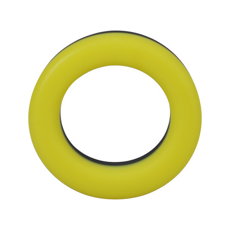 Cockring en silicone THE BIG O Noir-Jaune Diamètre 32 mm