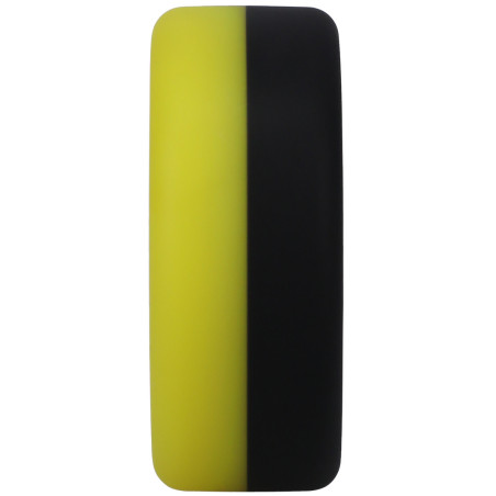 Cockring en silicone THE BIG O Noir-Jaune Diamètre 32 mm