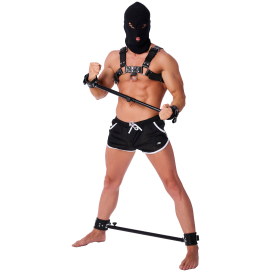 Barre en métal réglable avec menottes en cuir - 65 à 120cm 2