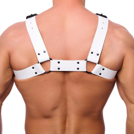 Harnais en cuir BULLDOG Blanc 2