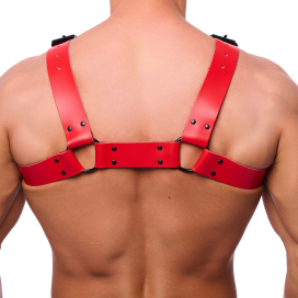 Harnais en cuir BULLDOG Rouge 2
