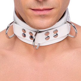 Collier en cuir ULTRA Blanc 2