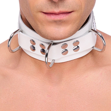 Collier en cuir ULTRA Blanc