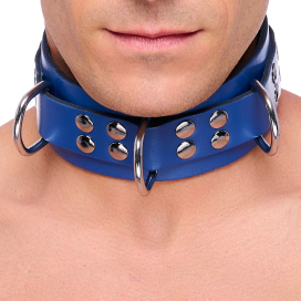 Collier en cuir ULTRA Bleu 2