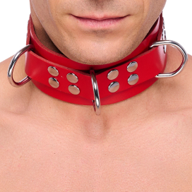 Collier en cuir ULTRA Rouge 2