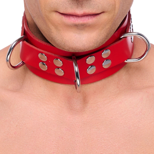 Collier en cuir ULTRA Rouge