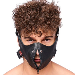 Masque en cuir avec zip