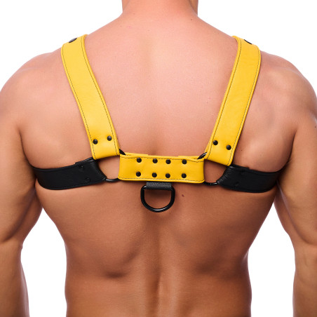 Harnais en cuir SNAP Noir-Jaune