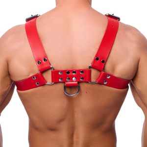 Harnais en cuir BUCKLE Rouge