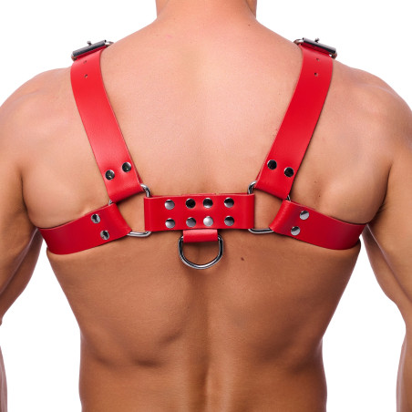Harnais en cuir BUCKLE Rouge