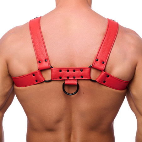 Harnais en cuir SNAP Rouge