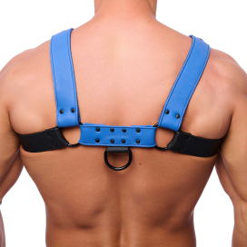 Harnais en cuir SNAP Noir-Bleu 2