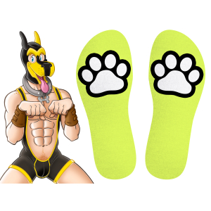 Chaussettes jaune fluo PAW Kinky Puppy