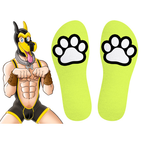 Chaussettes jaune fluo PAW Kinky Puppy