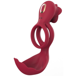 Cockring avec Rose Vibrante ROSEVIBS Rouge Doré