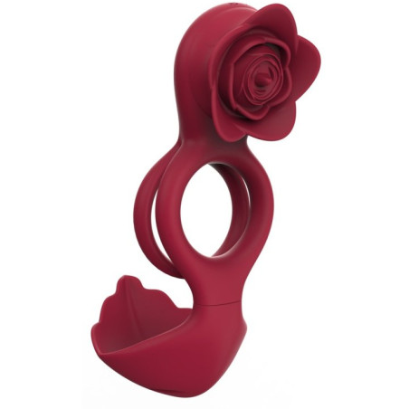 Cockring avec Rose Vibrante ROSEVIBS Rouge Doré