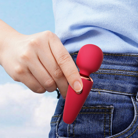 Mini Wand CREAMY VIBES 10 cm Tête 30 mm Rouge