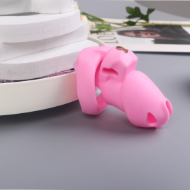 Cage de Chasteté Silicone FLEXTY S 9 x 3.5cm Rose 2
