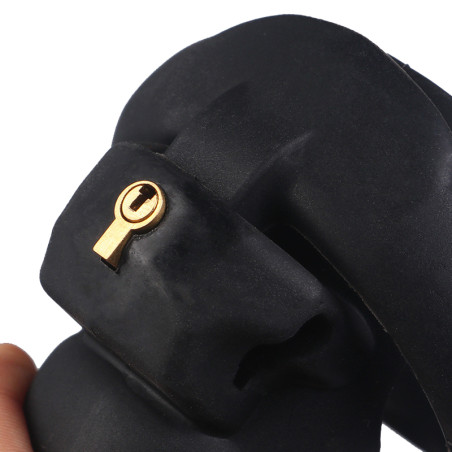 Cage de Chasteté Silicone FLEXTY S 9 x 3.5cm Noire