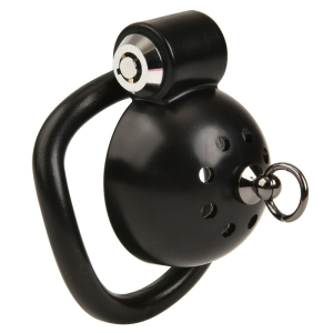Cage de chasteté avec Laisse ROUND LEASH 4 x 3.5 cm