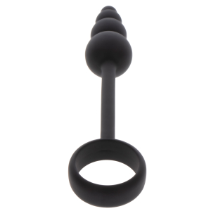 Cockring et Plug anal BEADS RING Noir de ToyJoy