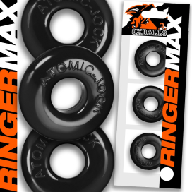 Lot de 3 cockrings souples RINGER MAX Oxballs Noirs 2
