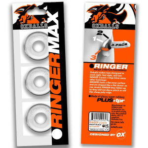Lot de 3 cockrings transparents RINGER MAX 20 mm