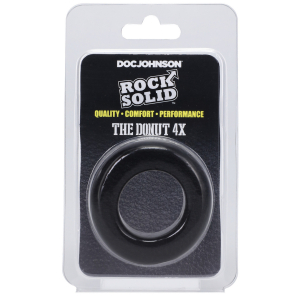 Cockring épais THE DONUT 4X Noir Diamètre 30 mm