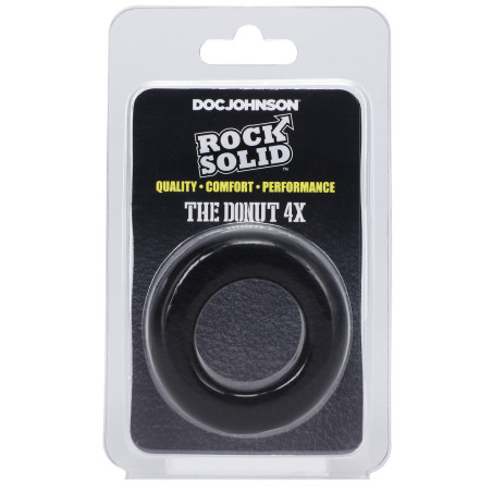 Cockring épais THE DONUT 4X Noir Diamètre 30 mm