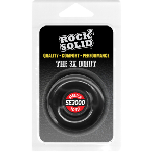 Cockring souple THE DONUT 3X 22 mm Noir