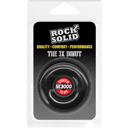 Cockring souple THE DONUT 3X 22 mm Noir