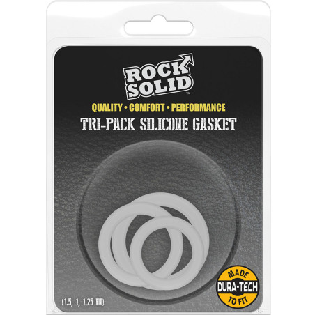Lot de 3 Cockrings TRI-PACK GASKET Transparents