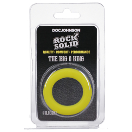 Cockring en silicone THE BIG O Noir-Jaune Diamètre 32 mm 2