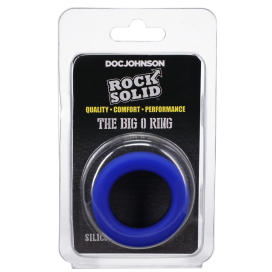 Cockring en silicone THE BIG O 32 mm Noir et Bleu 2