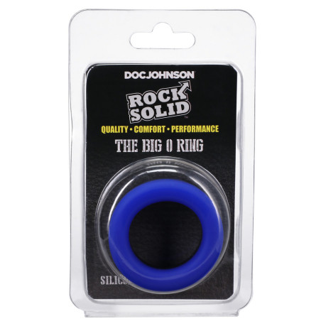 Cockring en silicone THE BIG O 32 mm Noir et Bleu