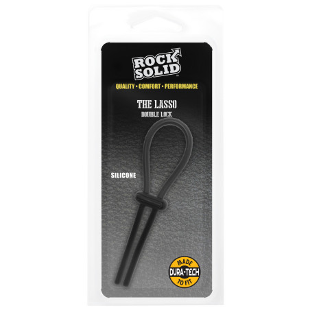 Cockring ajustable LASSO DOUBLE Noir de Rock Solid