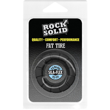 Cockring en silicone THE FAT TIRE Noir Diamètre 25 mm