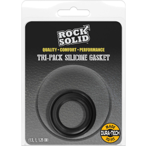 Lot de 3 Cockring Silicone TRI-PACK GASKET Noirs