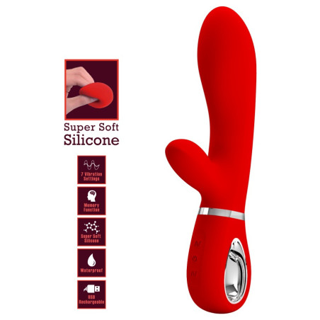 Vibro Rabbit THOMAS 11 x 3.8cm Rouge Vif