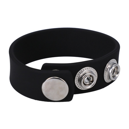 Cockring ajustable en silicone THE SILICONE 3 SNAP Noir
