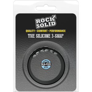 Cockring ajustable en silicone THE SILICONE 3 SNAP Noir