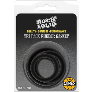 Lot de 3 Cockrings noirs GASKET par Rock Solid