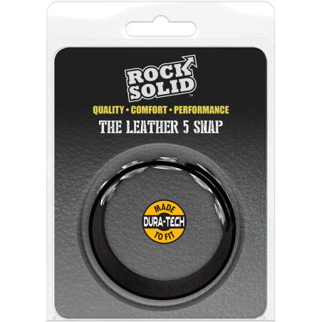 Cockring ajustable en cuir THE LEATHER 5 SNAP Rock Solid