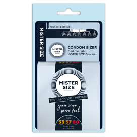 Préservatifs Échantillon de MISTER SIZE 3 tailles 53, 57 et 60 | Boîte de 3