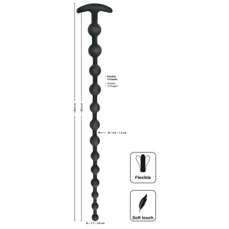 Boules anales en silicone LONG BEADS SILIC 48 x 3 cm