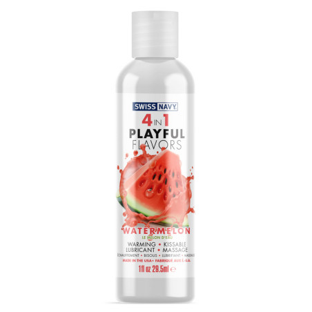 Lubrifiant Aromatisé 4-en-1 PLAYFUL FLAVORS Pastèque 29.5ml Blanc