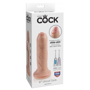 Gode UNCUT de KingCock 15cm avec gland à décalotter